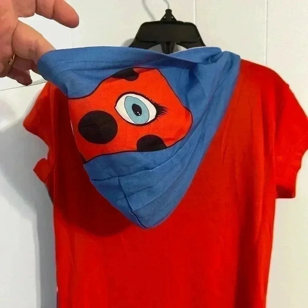 Miraculous Ladybug Zag Heroez Hooded Suit Red Blue Short Sleeve 4/5 Kids‎ PJs